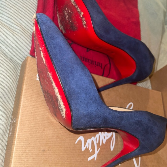 Christian Louboutin Pigalle Follies 100mm Navy - Picture 4 of 16